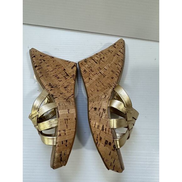 Steve Madden Strappy Wedge Sandals Gold Kaillee Size 10 - Picture 2 of 5